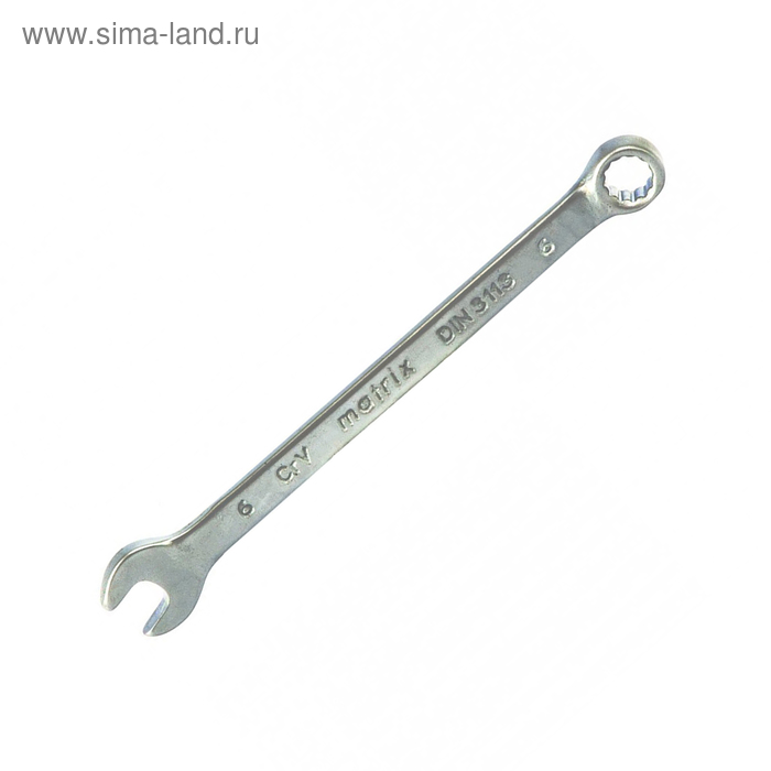 Ключ комбинированный Matrix 15102, 6 мм, CrV, матовый хром ключ комбинированный 25 мм crv матовый хром stels