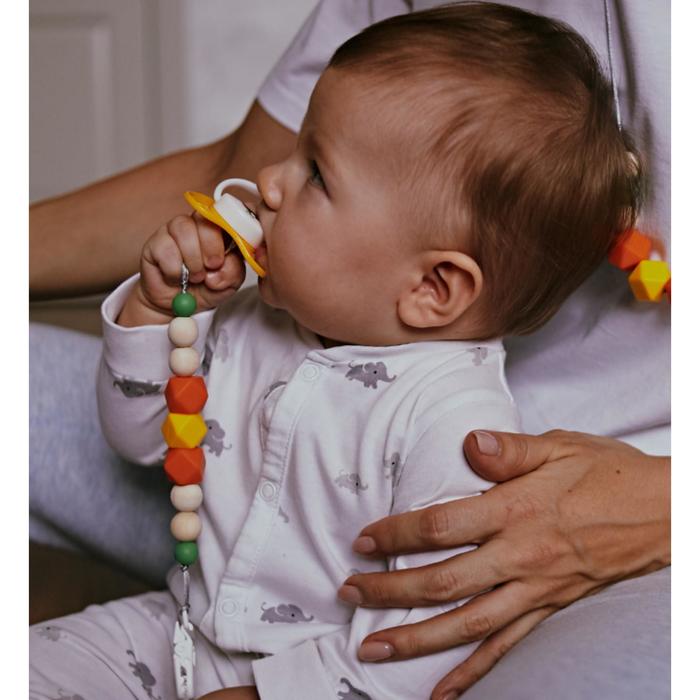фото Держатель для пустышки «краски лета» с прорезывателем, силиконовый mum&baby