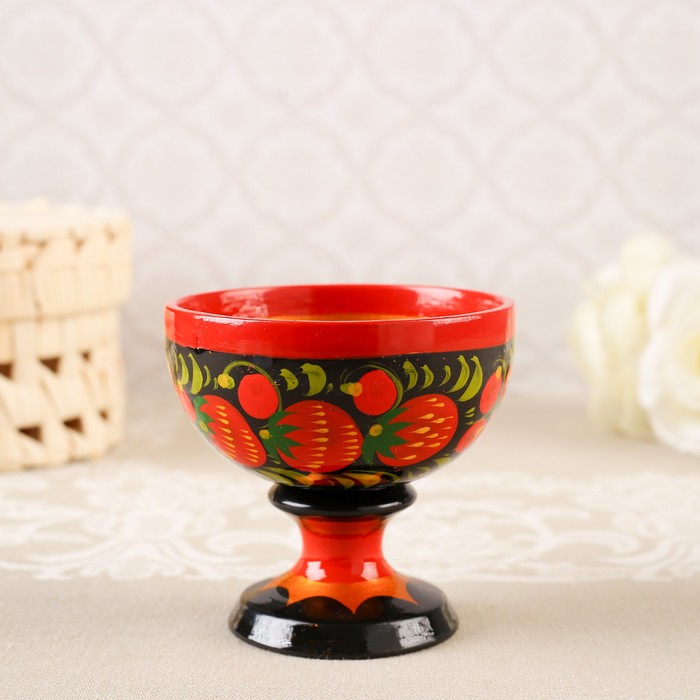 Блюдо «Креманка», на ножке, 10×8 см, хохлома