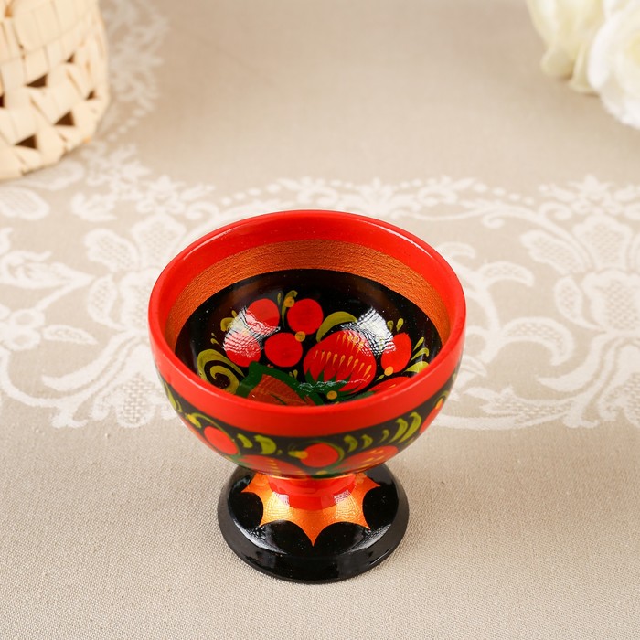 Блюдо «Креманка», на ножке, 10×8 см, хохлома