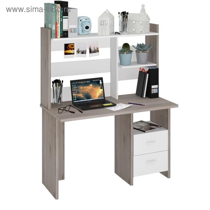 Компьютерный стол, 1200 × 600 × 1520 мм, цвет нельсон/белый