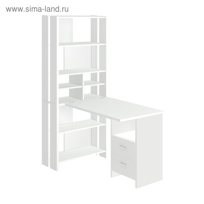 Компьютерный стол, 700 × 1322 × 1785 мм, цвет белый жемчуг компьютерный стол 700 × 1322 × 1785 мм цвет нельсон белый