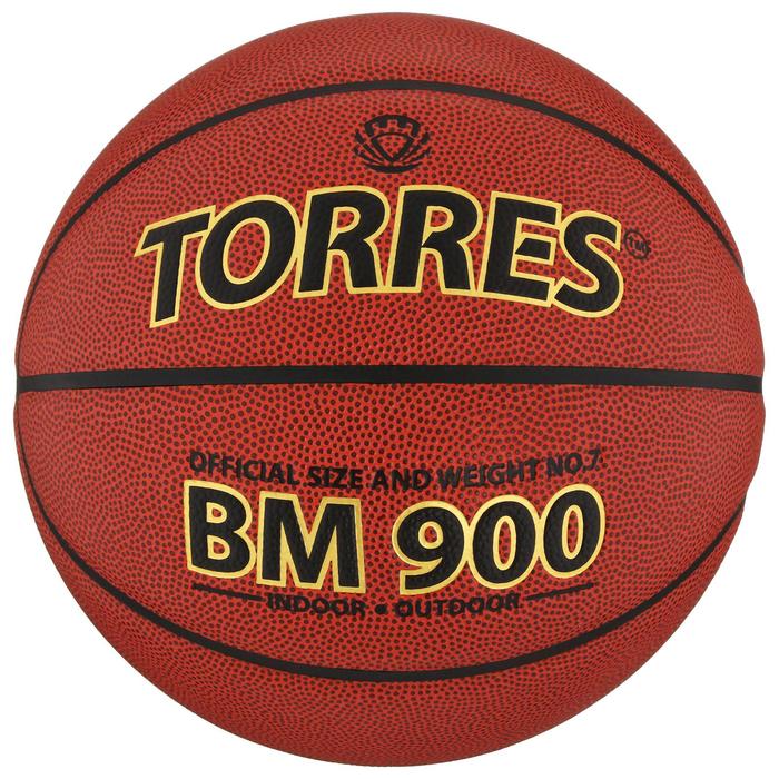 Мяч баскетбольный Torres BM900, B30037, PU, клееный, 8 панелей, размер 7