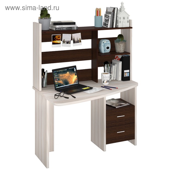 Компьютерный стол, 1200 × 690 × 1520 мм, левый угол, цвет карамель/венге цена и фото