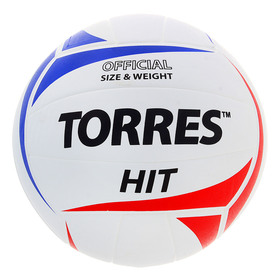 

Мяч волейбольный Torres Hit, V30055, размер 5, PU, бутиловая камера, клееный