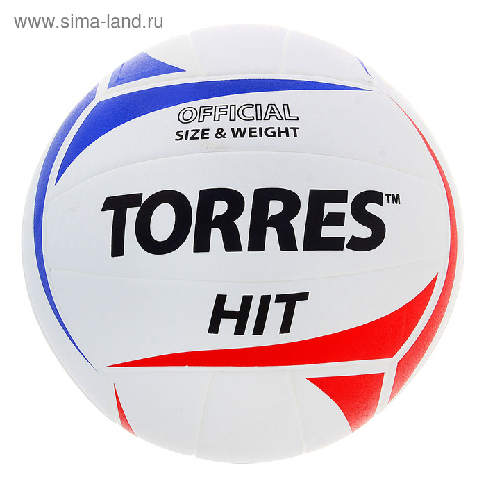 фото Мяч волейбольный torres hit, v30055, размер 5, pu, бутиловая камера, клееный