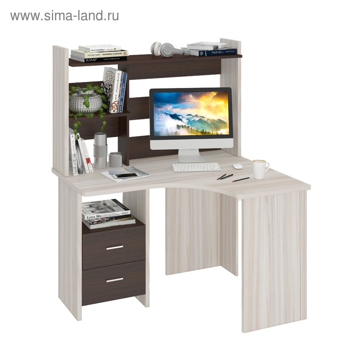 Компьютерный стол, 1200 × 1000 × 1520 мм, правый угол, цвет карамель/венге компьютерный стол 1200 × 1000 × 1520 мм правый угол цвет белый жемчуг