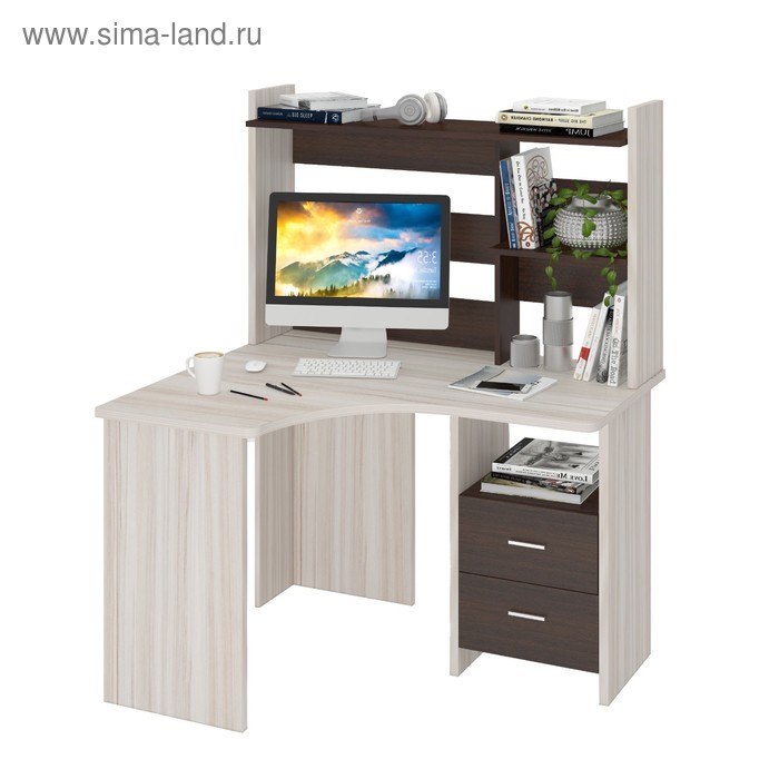 Компьютерный стол, 1200 × 1000 × 1520 мм, левый угол, цвет карамель/венге компьютерный стол 1200 × 1000 × 1520 мм левый угол цвет карамель шамони