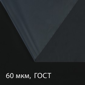 Плёнка полиэтиленовая, толщина 60 мкм, 3 × 5 м, рукав (1,5 м × 2), прозрачная, 1 сорт, ГОСТ 10354-82