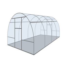 Теплица (каркас) «Новая-Цинк», 4 × 3 × 2,1 м, оцинкованная сталь, профиль 20 × 20 мм, без поликарбоната