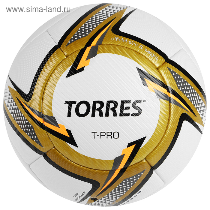 фото Мяч футбольный torres t-pro, f31899, размер 5, pu, термосшивка