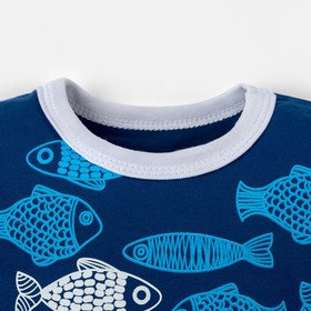 

Боди Крошка Я "Little sea man. Fish", синий, р. 22, рост 62-68 см ,
