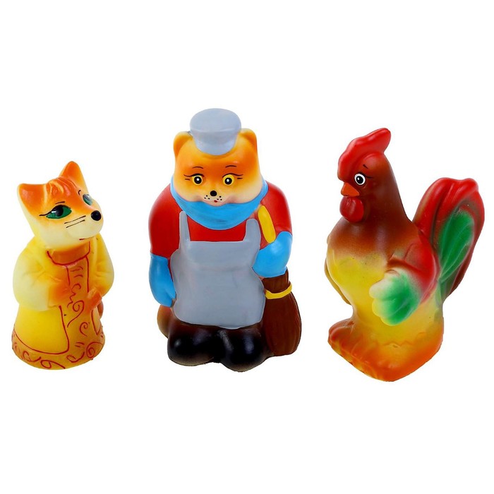 Набор резиновых игрушек «Кот, лиса и петух» набор резиновых игрушек кот лиса и петух 534110