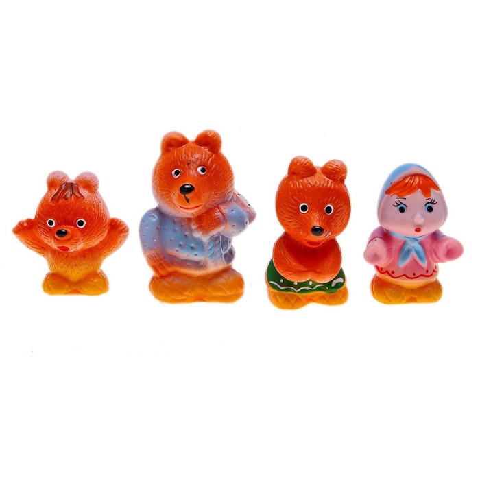 цена Набор резиновых игрушек «Три медведя»