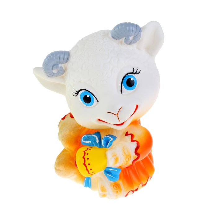 Резиновая игрушка "Овечка с колокольчиком", МИКС