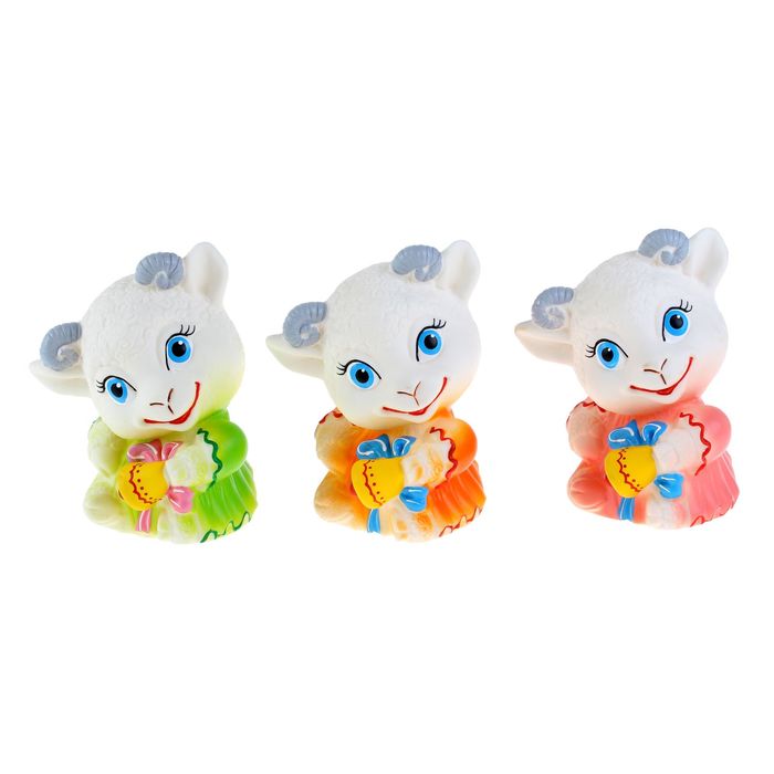 Резиновая игрушка "Овечка с колокольчиком", МИКС