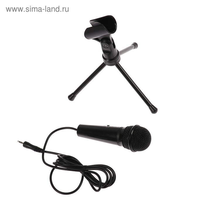 фото Микрофон ritmix rdm-120, 30 дб, 2.2 ком, разъём 3.5 мм, кабель 1.8 м, черный