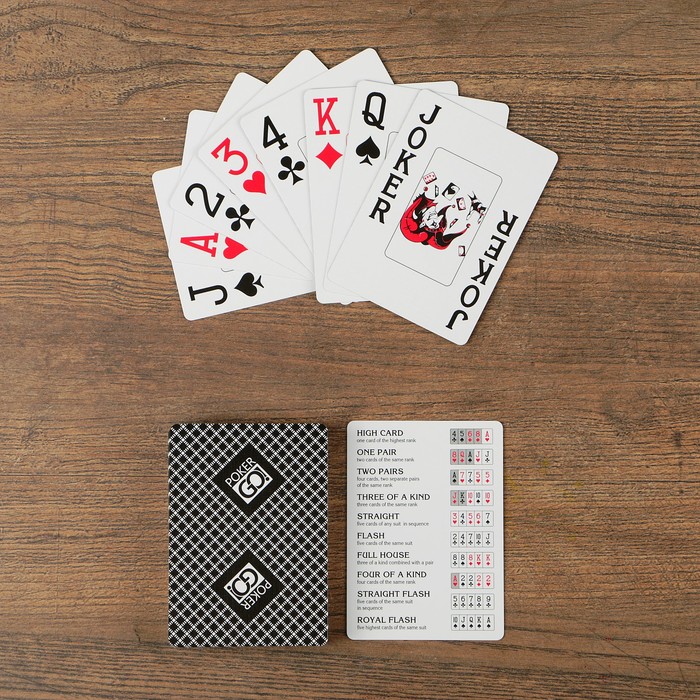 Игральные карты "PokerGo" для покера, 54 шт. в колоде, черная рубашка, jumbo index