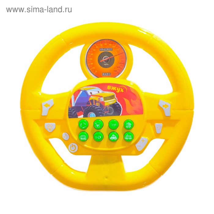 Музыкальный руль «Весёлый гонщик» цвет жёлтый, звуковые эффекты, работает от батареек, в пакете