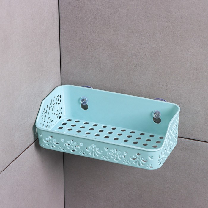 Полочка для ванной комнаты на присосках «Вензель», 20,5×6×10 см, цвет МИКС