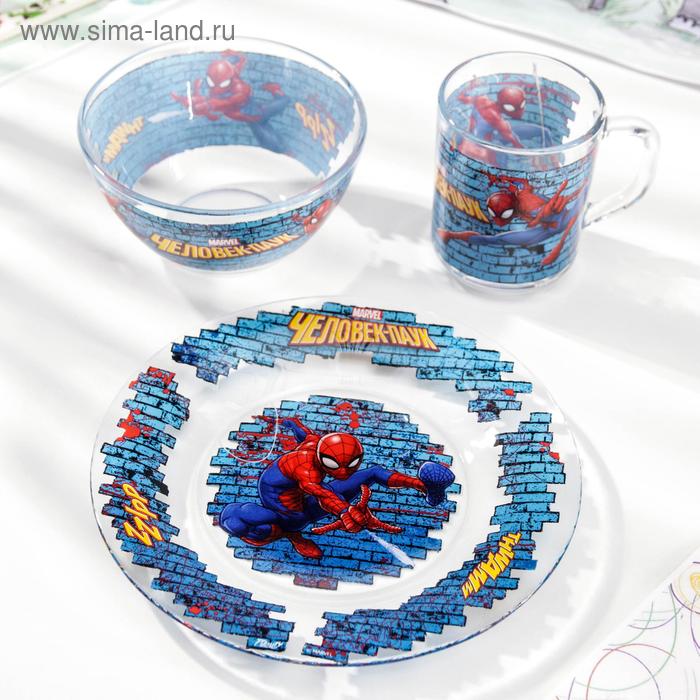 фото Набор посуды детский «человек паук», 3 предмета priority