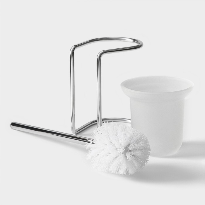 Ёрш для унитаза с подставкой Штольц Stölz, 11,5×11,5×42 см, цвет хром