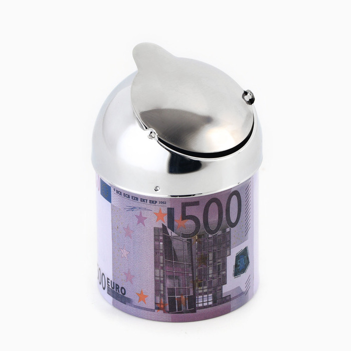 Пепельница бездымная 500 евро, 10 х 6.5 см пепельница бездымная 100 евро 11 5 х 6 5 см микс
