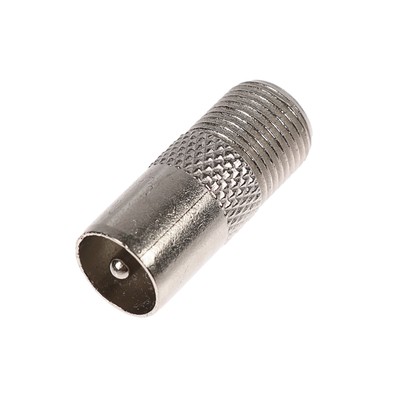 Переходник LuazON гнездо F - штекер для телевизора, металлический, серый