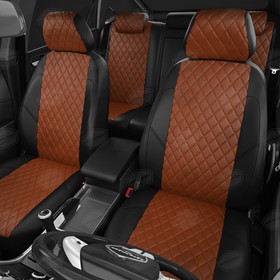 

Авточехлы для Chery Tiggo 5 с 2016-2020 г., джип, перфорация, экокожа, цвет фокс, чёрный