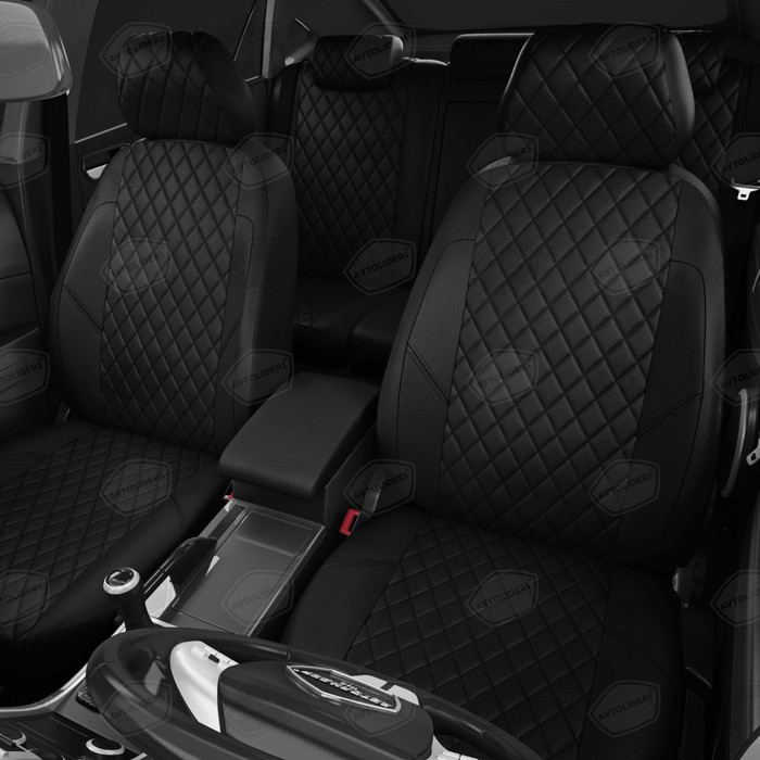 

Авточехлы для Volkswagen Sharan с 1995-2010 г., 5 мест, компактвэн, перфорация, экокожа, цвет чёрный