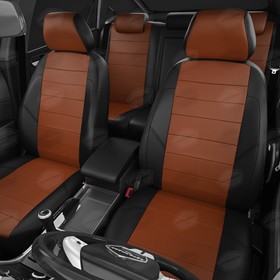 

Авточехлы для BMW 5 (E- 60-61) с 2002-2010г. седан, спинка и сиденье единые, задний подлокотник, 4 подголовника. середина: экокожа фокс с перфорацией.