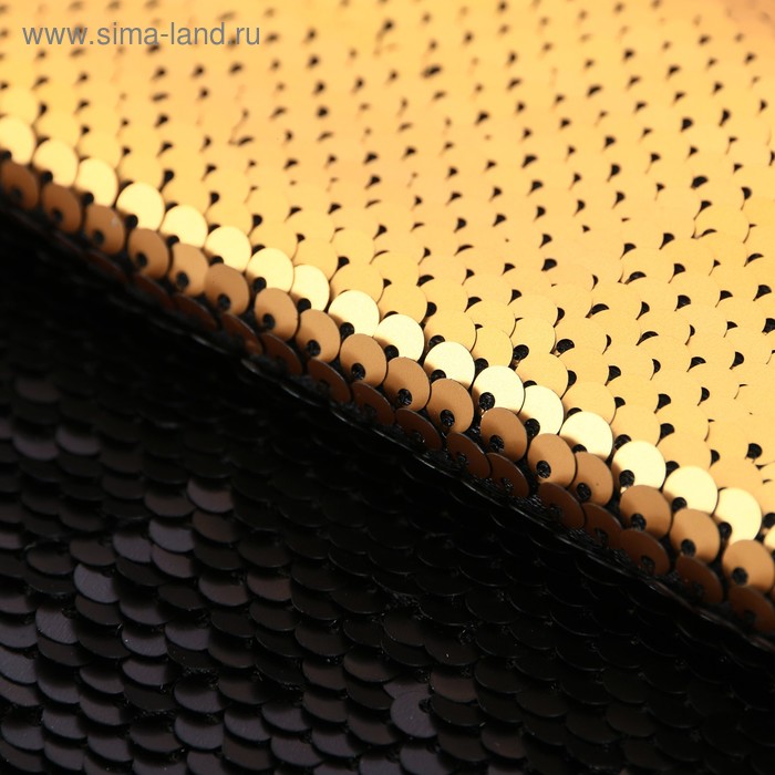 Ткань для пэчворка «Матовая черная-золотая», 33 × 33 см