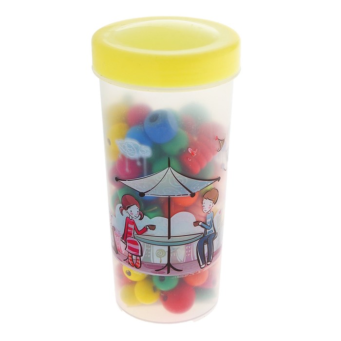 Шнуровка "Бусинки в стакане" с леской, МИКС