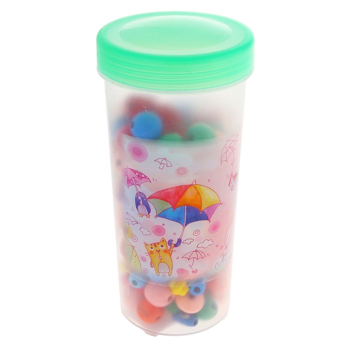 Шнуровка "Бусинки в стакане" с леской, МИКС