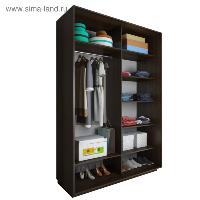 

Шкаф-купе «Акцент-Вера», 1200х600х2310 мм, экокожа «Версаль тёмный», цвет венге