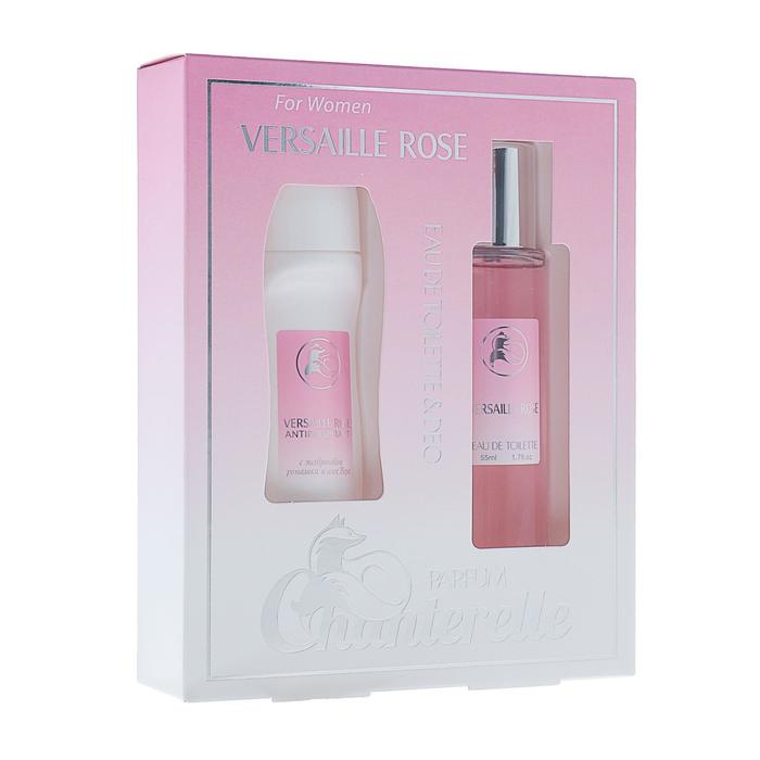 Подарочный набор для женщин Versaille Rose: туалетная вода, 55 мл + дезодорант антиперспирант, 40 мл