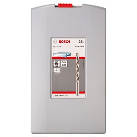 

Набор сверл по металлу BOSCH 2608587017, HSS-G, 25 шт, d=1-13 мм, цилиндрический хвостовик