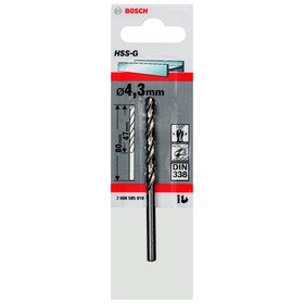 

Сверло по металлу BOSCH 2608585919, HSS-G, 4.3х80 мм, цилиндрический хвостовик