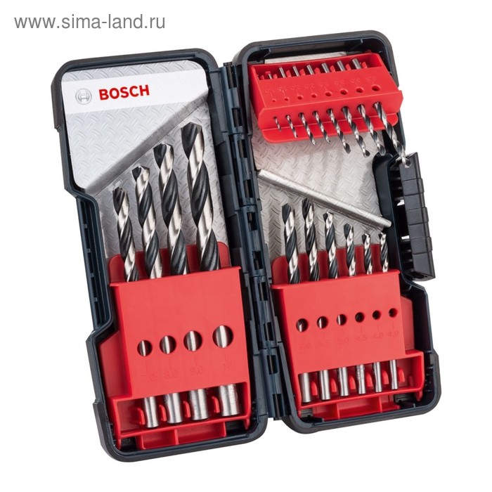 фото Набор сверл по металлу bosch 2608577350, hss, pointteq toughbox, 18 шт, d=1-10 мм