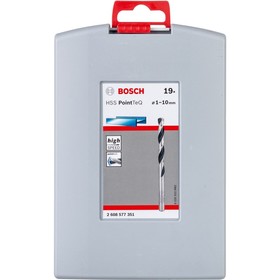 

Набор сверл по металлу BOSCH 2608577351, HSS, PointTeQ ProBox, 19 шт, d=1-10 мм