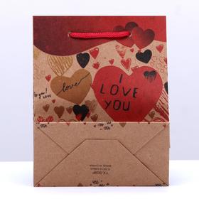 

Пакет крафт "Love you", 11 х 14 х 5 см