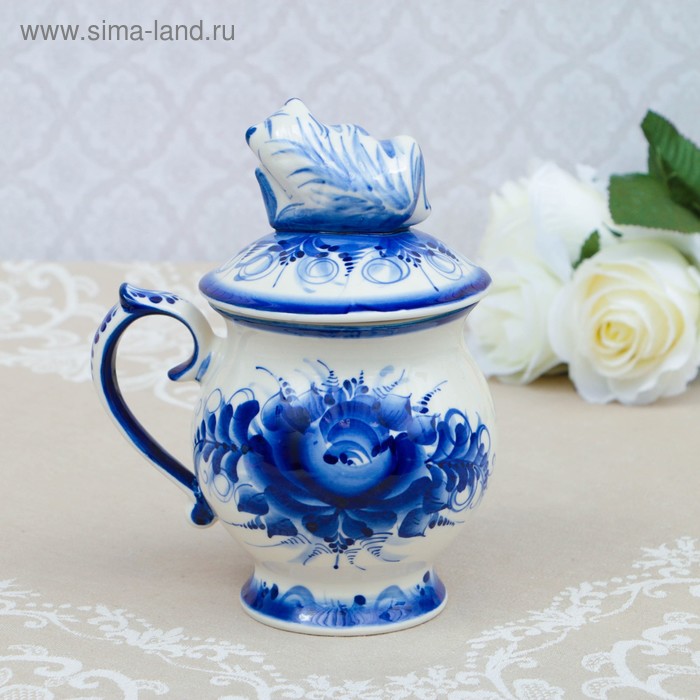 

Кружка "Мед", гжель, фарфор, 23х11 см
