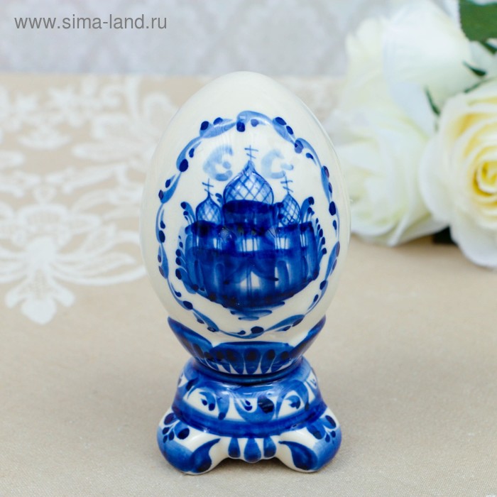 

Пасхальное яйцо, малое, гжель, фарфор, 14х17 см