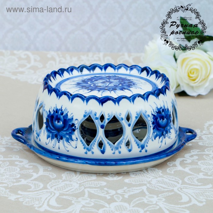 

Подставка для яиц "Куличница", гжель, фарфор, 25х11 см