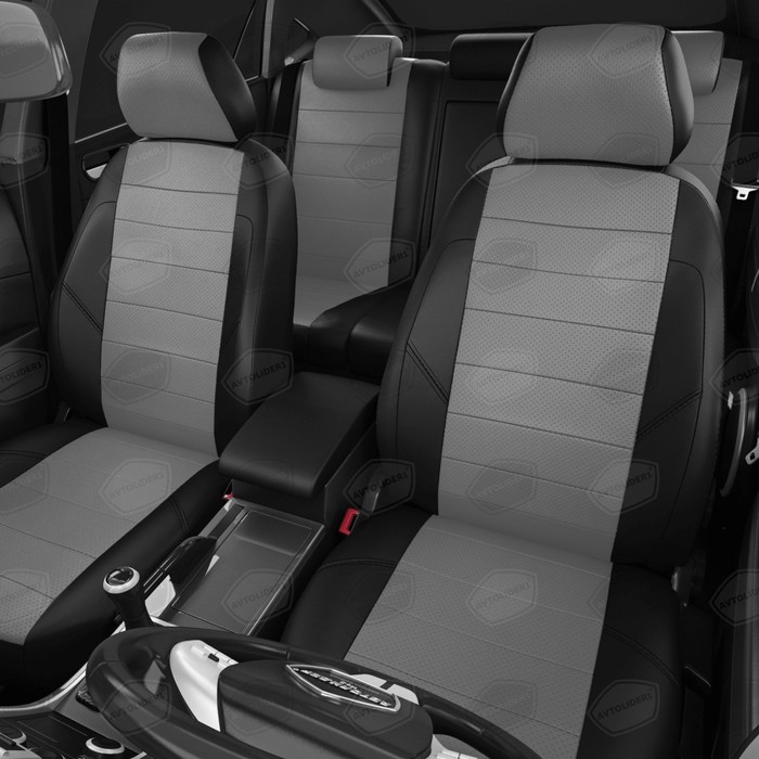 

Авточехлы для Volvo S-60 с 2010-2013 г., седан, перфорация, экокожа, цвет тёмно-серый, чёрный
