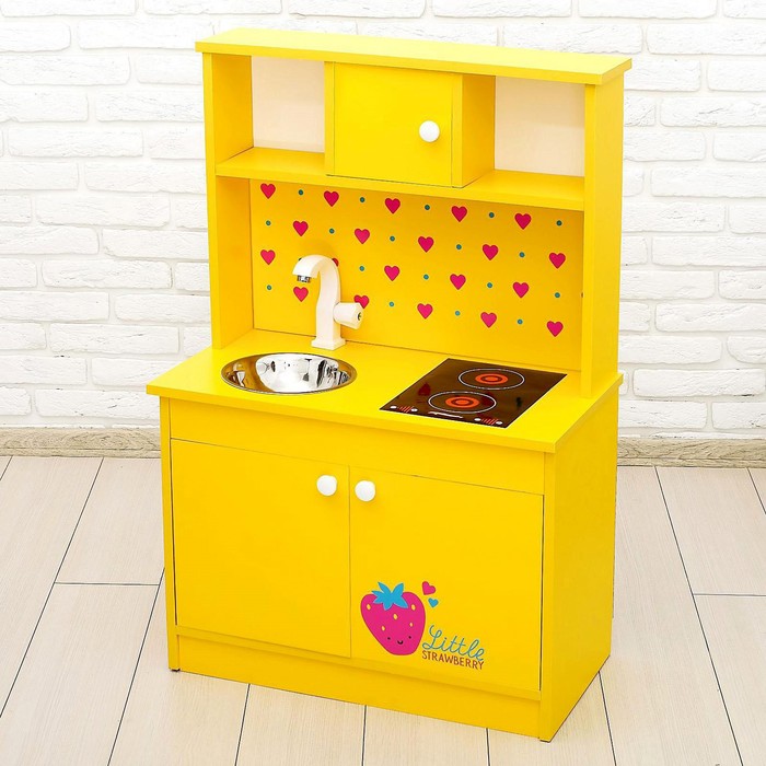 Игровая мебель «Детская кухня «Клубничка», цвет жёлтый фото