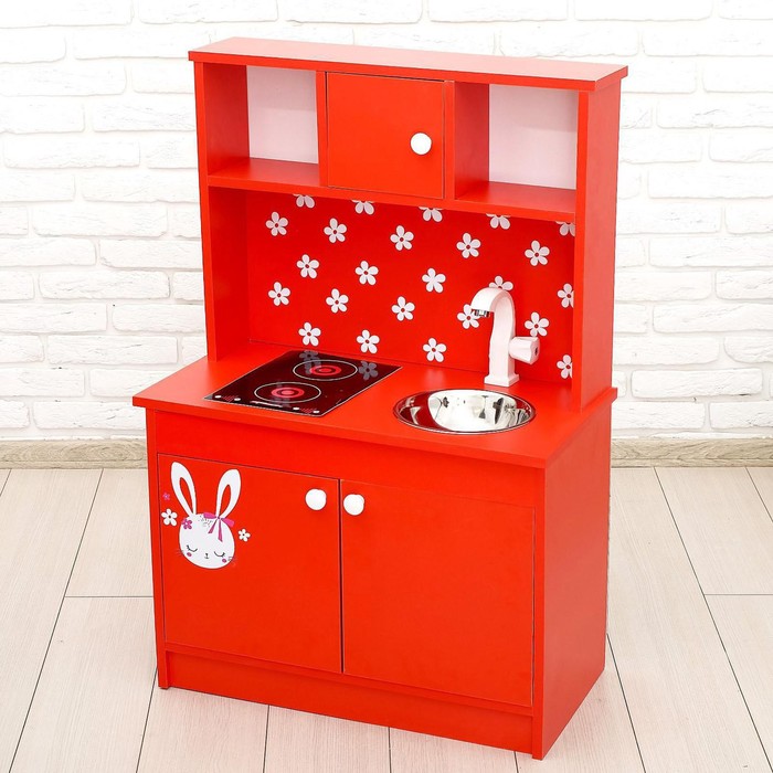Игровая мебель «Кухонный гарнитур: Зайка», цвет красный