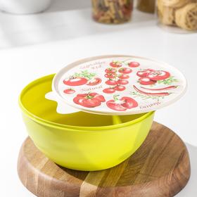 

Миска с крышкой, с декором Wave, 2,8 л, цвет МИКС