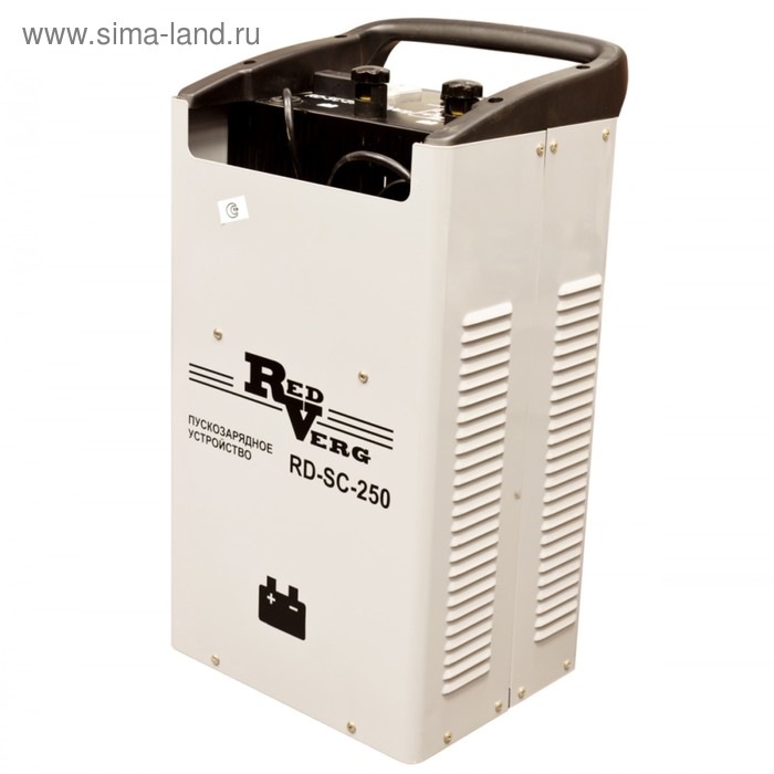 Пуско-зарядное устройство RD-SC-250 RedVerg 220В, выход 12/24В; мощность 1,4кВт/ пуск 8,0кВт; ток 40А/ пуск 220А/250А; емкость АКБ 120-600Ач; 17,6кг