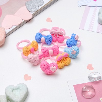 Кольцо детское "Выбражулька" клубочки, форма МИКС, цвет МИКС, безразмерное